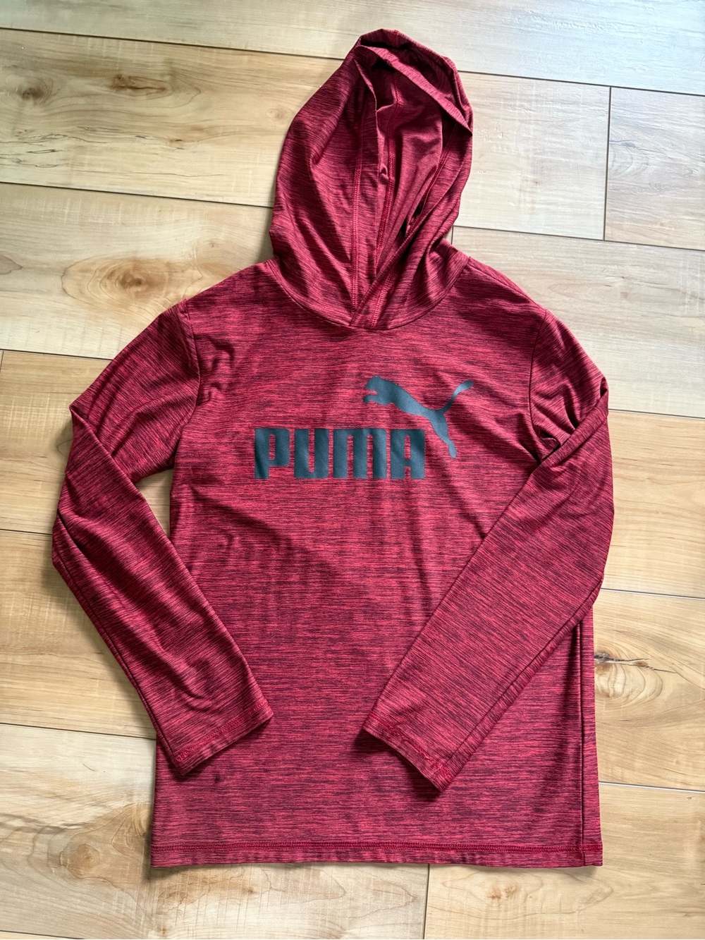 Puma Boys Red Hooded Long Sleeve & Black Crew Neck Tee - Picture 6 of 9